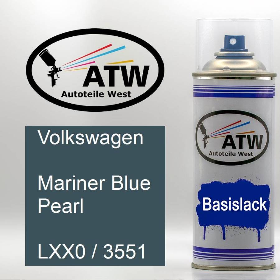 Volkswagen, Mariner Blue Pearl, LXX0 / 3551: 400ml Sprühdose, von ATW Autoteile West.